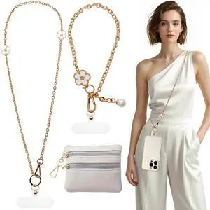 3-in-1 Versatile Phone Lanyard Crossbody,Cute Cell Phone Wristlet Strap with Wallet Pouch,Clip and Go Strap Chain for Phone 3-in-1 Versatile Phone Lanyard Crossbody,Cute Cell Phone Wristlet Strap with Wallet Pouch,Clip and Go Strap Chain for Phone