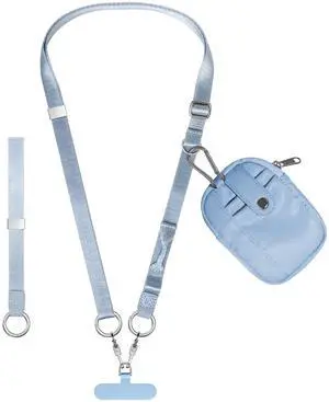 2 in 1 Phone Lanyard with Wallet, Anti Theft Phone Strap Crossbody Adjustable Phone Wrist Strap For Women Men 2 in 1 Phone Lanyard with Wallet, Anti Theft Phone Strap Crossbody Adjustable Phone Wrist Strap For Women Men