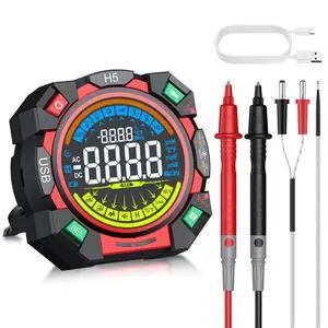 6000 Counts TRMS Multimeter Rechargeable Auto-Ranging Volt Meter for AC/DC Voltage & Current Electric Meter Tester with Color Screen for NCV Diode Continuity Resistance Capacitance Temperature 6000 Counts TRMS Multimeter Rechargeable Auto-Ranging Volt Meter for AC/DC Voltage & Current Electric Meter Tester with Color Screen for NCV Diode Continuity Resistance Capacitance Temperature