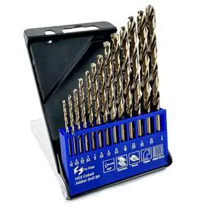 13pcs Cobalt Drill Bits Set, M35 High Speed Steel 135 Degree Tip Twist Jobber Drill Bits Set for Hardened Metal Stainless Steel Cast Iron Wood Plastic with Index Storage Box (1/16"-1/4") 13pcs Cobalt Drill Bits Set, M35 High Speed Steel 135 Degree Tip Twist Jobber Drill Bits Set for Hardened Metal Stainless Steel Cast Iron Wood Plastic with Index Storage Box (1/16"-1/4")