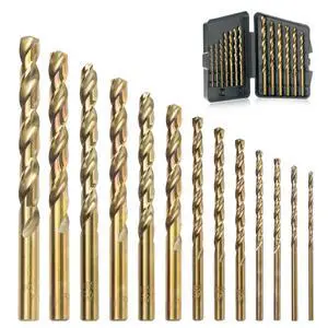 13Pcs Cobalt Drill Bits Set, M35 HSS 135 Degree Tip, Twist Jobber Length Drill Bit Kit for Hardened Metal, Cast Iron, Stainless Steel, Plastic and Wood with Storage Case 1/16"-1/4" 13Pcs Cobalt Drill Bits Set, M35 HSS 135 Degree Tip, Twist Jobber Length Drill Bit Kit for Hardened Metal, Cast Iron, Stainless Steel, Plastic and Wood with Storage Case 1/16"-1/4"