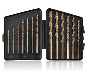 13pcs Cobalt Drill Bit Set, M35 High Speed Steel Drill Bit Set (1/16"-1/4") for Hardened Metal, Stainless Steel, Cast Iron and Wood Plastic with Indexed Storage Case 13pcs Cobalt Drill Bit Set, M35 High Speed Steel Drill Bit Set (1/16"-1/4") for Hardened Metal, Stainless Steel, Cast Iron and Wood Plastic with Indexed Storage Case