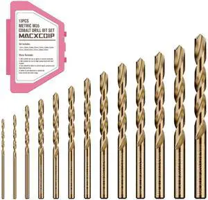 Metric 13Pcs M35 Cobalt Drill Bit Set, 1.5mm-6.5mm HSS Cobalt Jobber Drill Bits, for Hardened Metals, Stainless Steel, Cast Iron and Wooden Plastics, with Plastic Index Storage Box Metric 13Pcs M35 Cobalt Drill Bit Set, 1.5mm-6.5mm HSS Cobalt Jobber Drill Bits, for Hardened Metals, Stainless Steel, Cast Iron and Wooden Plastics, with Plastic Index Storage Box