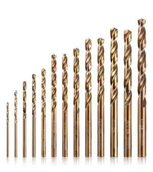 Cobalt Drill Bit Set- 13Pcs M35 High Speed Steel, Twist Jobber Length for Metal, Cast Iron and Wood Plastic with Metal Indexed Storage Case, 1/16"-1/4" Cobalt Drill Bit Set- 13Pcs M35 High Speed Steel, Twist Jobber Length for Metal, Cast Iron and Wood Plastic with Metal Indexed Storage Case, 1/16"-1/4"