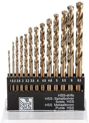 13-Piece M35 Cobalt Drill Bit Set | High Heat Resistant Steel Metric Drill Bits with Straight Shank | Ideal for Drilling Stainless Steel, Cast Iron, and Hard Metals 13-Piece M35 Cobalt Drill Bit Set | High Heat Resistant Steel Metric Drill Bits with Straight Shank | Ideal for Drilling Stainless Steel, Cast Iron, and Hard Metals