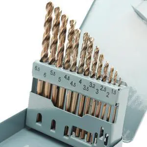 M35 Cobalt Drill Bit Set HSS Twist Drill Bits Set Jobber Length Round Shank for Stainless Steel, Hard Metal, Cast Iron, Plastic and Wood with Metal Storage Case (1/16-1/4 Inch, 13PCS) M35 Cobalt Drill Bit Set HSS Twist Drill Bits Set Jobber Length Round Shank for Stainless Steel, Hard Metal, Cast Iron, Plastic and Wood with Metal Storage Case (1/16-1/4 Inch, 13PCS)