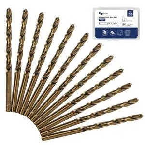 12pcs 3/16" Cobalt Drill Bits, M35 High Speed Steel 135 Degree Tip Heavy Duty Jobber Metal Drill Bits Set for Hardened Metal Stainless Steel Cast Iron Wood Plastic 12pcs 3/16" Cobalt Drill Bits, M35 High Speed Steel 135 Degree Tip Heavy Duty Jobber Metal Drill Bits Set for Hardened Metal Stainless Steel Cast Iron Wood Plastic
