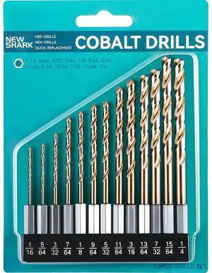 Impact Hex Shank Drill Bit Set 13 Pcs (1/16"-1/4"), M35 Cobalt Drill Bit Set, Quick Change Impact Driver Drill Bit Set for Hardened Metal, Stainless Steel, Cast Iron, Wood and Plastic Impact Hex Shank Drill Bit Set 13 Pcs (1/16"-1/4"), M35 Cobalt Drill Bit Set, Quick Change Impact Driver Drill Bit Set for Hardened Metal, Stainless Steel, Cast Iron, Wood and Plastic