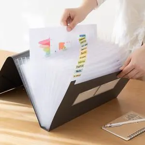 Expanding File Folder with Tabs, 13 Pockets File Organizer Accordion File Holder with Elastic Buckles Closure, A4 Paper Document Organizer for Home School Office (1, Black) Expanding File Folder with Tabs, 13 Pockets File Organizer Accordion File Holder with Elastic Buckles Closure, A4 Paper Document Organizer for Home School Office (1, Black)