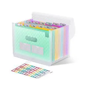 Accordion File Organizer, 12 - Pocket Expanding File Folders for Paper Receipts, Bills & Taxes Organizer, Letter/A4 Size Document Holder for School, Office, Home with Colorful tabs- Green Accordion File Organizer, 12 - Pocket Expanding File Folders for Paper Receipts, Bills & Taxes Organizer, Letter/A4 Size Document Holder for School, Office, Home with Colorful tabs- Green