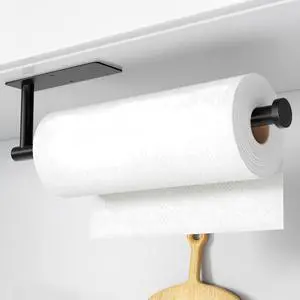 Paper Towel Holder Under Cabinet No Drilling, Self Adhesive Paper Towel Holder Wall Mount for Kitchen Rack,Under Cabinet Paper Towel Holder, RV, 304 Stainless SteelBlack Paper Towel Holder Under Cabinet No Drilling, Self Adhesive Paper Towel Holder Wall Mount for Kitchen Rack,Under Cabinet Paper Towel Holder, RV, 304 Stainless SteelBlack