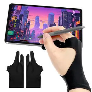 2 Packs Digital Drawing Gloves for Artists Anti Smudge Graphic Gloves for 2 Finger Design for Sketching Digital Art Illustration Ergonomic Breathable for Procreate Photoshop Drawing Sessions 2 Packs Digital Drawing Gloves for Artists Anti Smudge Graphic Gloves for 2 Finger Design for Sketching Digital Art Illustration Ergonomic Breathable for Procreate Photoshop Drawing Sessions