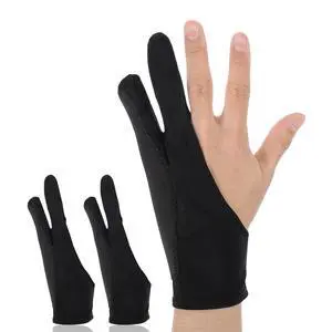 2 PCS Digital Drawing Glove Two Fingers Artist Glove 3-Layer Sketching Drawing Gloves Palm Rejection Right Left Hand for Paper Sketching Monitor Painting Animators 2 PCS Digital Drawing Glove Two Fingers Artist Glove 3-Layer Sketching Drawing Gloves Palm Rejection Right Left Hand for Paper Sketching Monitor Painting Animators