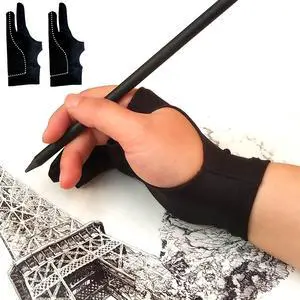 Drawing Glove, Digital Art Glove for Graphic Tablet, Artist Gloves with Two Fingers for iPad, Paper Sketching, Smudge Guard, Palm Rejection, Suitable for Left and Right Hand (2 PCS, Small) Drawing Glove, Digital Art Glove for Graphic Tablet, Artist Gloves with Two Fingers for iPad, Paper Sketching, Smudge Guard, Palm Rejection, Suitable for Left and Right Hand (2 PCS, Small)