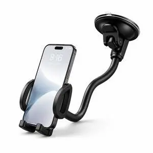 Flexible Gooseneck Phone Holder, Suction Cup Cell Phone Mount with Adjustable Cradle, Hands Free Long Arm Phone Stand for Desk, Mirror, Kitchen, Guitar, Video Recording and Live Streaming Flexible Gooseneck Phone Holder, Suction Cup Cell Phone Mount with Adjustable Cradle, Hands Free Long Arm Phone Stand for Desk, Mirror, Kitchen, Guitar, Video Recording and Live Streaming