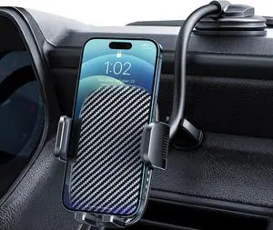 Car Phone Holder - Flexible Gooseneck Long Arm Phone Mount for Windshield with Washable Strong Suction Cup for All iPhone Android Smartphone Car Phone Holder - Flexible Gooseneck Long Arm Phone Mount for Windshield with Washable Strong Suction Cup for All iPhone Android Smartphone