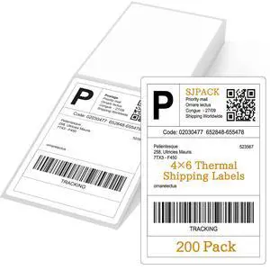 4" x 6" Thermal Labels, 200 Fanfold Labels, Direct Thermal Shipping Label Compatible with Nelko, Rollo, Zebra, Brother, Orgbro, Munbyn, Jadens Shipping Label Printer, Commercial Grade 4" x 6" Thermal Labels, 200 Fanfold Labels, Direct Thermal Shipping Label Compatible with Nelko, Rollo, Zebra, Brother, Orgbro, Munbyn, Jadens Shipping Label Printer, Commercial Grade