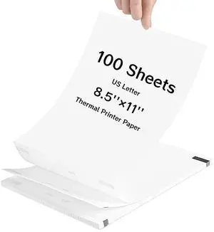 100 Sheets Thermal Printer Paper 8.5 x 11 Inch US Letter Size Safe BPA-Free 100 Sheets Thermal Printer Paper 8.5 x 11 Inch US Letter Size Safe BPA-Free