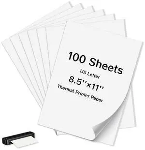 100 Sheets Thermal Printer Paper 8.5 x 11 Inch US Letter Size Safe BPA-Free 100 Sheets Thermal Printer Paper 8.5 x 11 Inch US Letter Size Safe BPA-Free