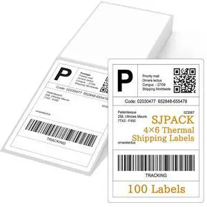 4 x 6 Fanfold Thermal Shipping Labels, 100 Labels Thermal Shipping Labels for FedEx Shipping Label, Compatible with JADENS,iDPRT, Munbyn Printers. 4 x 6 Fanfold Thermal Shipping Labels, 100 Labels Thermal Shipping Labels for FedEx Shipping Label, Compatible with JADENS,iDPRT, Munbyn Printers.