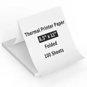 100 Sheets Thermal Paper 8.5 x 11, US Letter Size Thermal Printer Paper for Business,Home,Office,Continual Feeding Folded Printing Paper for Portable Printer M832, M834, MT800 100 Sheets Thermal Paper 8.5 x 11, US Letter Size Thermal Printer Paper for Business,Home,Office,Continual Feeding Folded Printing Paper for Portable Printer M832, M834, MT800