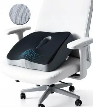 Memory Foam Seat Cushion, Large Office Chair Cushions Chair Pad for Tailbone Sciatica Coccyx Lower Back Pain Relief, Orthopedic Butt Pillow for Desk Chair Car Wheelchair Long Sitting (Black) Memory Foam Seat Cushion, Large Office Chair Cushions Chair Pad for Tailbone Sciatica Coccyx Lower Back Pain Relief, Orthopedic Butt Pillow for Desk Chair Car Wheelchair Long Sitting (Black)