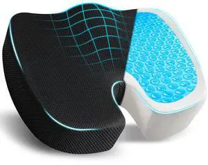 Gel Seat Cushion Office Chair Cushions for Sciatica & Tailbone Pain Relief Coccyx Memory Foam Desk Chair Support & Car Seat Cushion Back Pain Relief Pillow for Long Sitting Gel Seat Cushion Office Chair Cushions for Sciatica & Tailbone Pain Relief Coccyx Memory Foam Desk Chair Support & Car Seat Cushion Back Pain Relief Pillow for Long Sitting