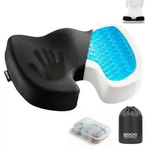 Seat Cushion For Tailbone Pain Relief Ergonomic Gel Memory Foam Pad for Sciatica & Lower Back Support, Perfect for Office, Car, Truck, Gamer, Airplane, Wheelchair & Home, Bonus Pill Case Included Seat Cushion For Tailbone Pain Relief Ergonomic Gel Memory Foam Pad for Sciatica & Lower Back Support, Perfect for Office, Car, Truck, Gamer, Airplane, Wheelchair & Home, Bonus Pill Case Included