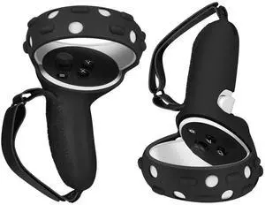 Controller Grips Cover for Oculus Quest 2 / Meta Quest 2 Knuckle Strap VR Touch Controller Hand Grip Cover Protector Sleeve with Anti-Throw Adjustable Straps (Black) Controller Grips Cover for Oculus Quest 2 / Meta Quest 2 Knuckle Strap VR Touch Controller Hand Grip Cover Protector Sleeve with Anti-Throw Adjustable Straps (Black)
