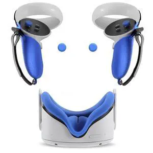 VR Accessories for Meta/Oculus Quest 2 Controller Grips,VR Controller Grip Cover and 2Pcs VR Silicone face Pads(Blue) VR Accessories for Meta/Oculus Quest 2 Controller Grips,VR Controller Grip Cover and 2Pcs VR Silicone face Pads(Blue)