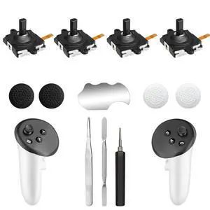 Joystick Replacement Kit for Meta Quest 3 Controller w/Thumbgrip Caps Joystick Replacement Kit for Meta Quest 3 Controller w/Thumbgrip Caps