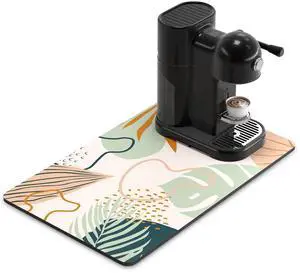 Coffee Mat, 12" x 19" Cute Boho Theme Coffee Bar Mats for Espresso Machine Station Accessories and Organizer, Hide Stain Rubber Backed Absorbent Dish Drying Pad for Kitchen Counter, Tropical Coffee Mat, 12" x 19" Cute Boho Theme Coffee Bar Mats for Espresso Machine Station Accessories and Organizer, Hide Stain Rubber Backed Absorbent Dish Drying Pad for Kitchen Counter, Tropical