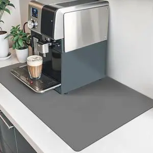 Coffee Mat Hide Stain Rubber Backed Absorbent Cuttable Dish Drying Mat for Kitchen Counter, 12" × 19" Coffee Bar Accessories Fit Under Coffe Maker, Machine, Pot, Espresso, Dish Rack, Dark Grey Coffee Mat Hide Stain Rubber Backed Absorbent Cuttable Dish Drying Mat for Kitchen Counter, 12" × 19" Coffee Bar Accessories Fit Under Coffe Maker, Machine, Pot, Espresso, Dish Rack, Dark Grey