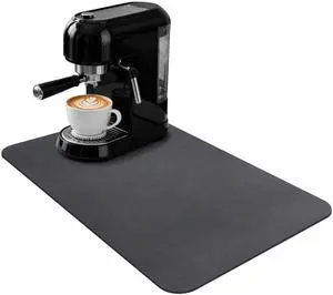 Small Coffee Mat 19x12 Inch, Black Coffee Machine Mat, Absorbent Hide Stain Rubber Backed Dish Drying Mat for Kitchen Counter, Bar Mats for Countertops, Under Coffee Bar Machine Pot Maker Station Small Coffee Mat 19x12 Inch, Black Coffee Machine Mat, Absorbent Hide Stain Rubber Backed Dish Drying Mat for Kitchen Counter, Bar Mats for Countertops, Under Coffee Bar Machine Pot Maker Station