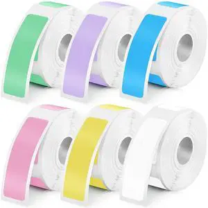 960 Pieces Label Tape Print Stickers Compatible with D30 Printer, Colorful Laminated Labeling Paper Replacement 12 x 40 mm 160/ Roll Self-Adhesive Thermal Label Tape for Office School Home 960 Pieces Label Tape Print Stickers Compatible with D30 Printer, Colorful Laminated Labeling Paper Replacement 12 x 40 mm 160/ Roll Self-Adhesive Thermal Label Tape for Office School Home