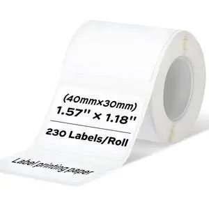 Label Maker Tape, 1.57'' × 1.18'' (40mm × 30mm) 230 Labels/Roll Genuine Laminated Thermal Label Tape Refill, Waterproof Oilproof Highly Adhesive, Compatible with Novodesk AZ5004 Label Maker Tape, 1.57'' × 1.18'' (40mm × 30mm) 230 Labels/Roll Genuine Laminated Thermal Label Tape Refill, Waterproof Oilproof Highly Adhesive, Compatible with Novodesk AZ5004