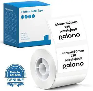 Genuine Thermal Labels for PM220S Label Makers, 1.57"x1.18" (40x30mm) Thermal Label, Waterproof, Multi-Purpose Self-Adhesive Labels for Small Bussiness, Office, School, 230 Labels/Roll (White) Genuine Thermal Labels for PM220S Label Makers, 1.57"x1.18" (40x30mm) Thermal Label, Waterproof, Multi-Purpose Self-Adhesive Labels for Small Bussiness, Office, School, 230 Labels/Roll (White)