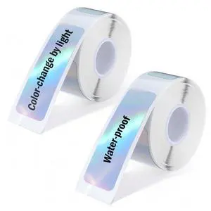 D30 Label Tape 320 PCS Holographic Thermal Labels (0.47 x 1.57 Inch) - 2 Rolls Waterproof Reflective Thermal Labels Adhesive D30 Label Tape 320 PCS Holographic Thermal Labels (0.47 x 1.57 Inch) - 2 Rolls Waterproof Reflective Thermal Labels Adhesive