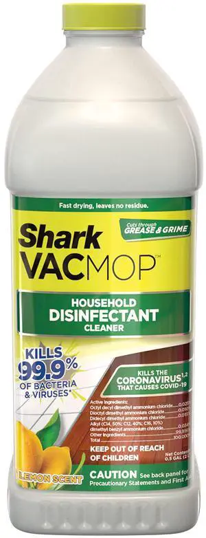 VACMOP Household Disinfectant Cleaner Refill 2L Bottle, Compatible with VM252 & VM180, Cleans & Disinfects Sealed Finished Floors, Stone, Laminate & Tiles, Lemon Scent, VCD60 VACMOP Household Disinfectant Cleaner Refill 2L Bottle, Compatible with VM252 & VM180, Cleans & Disinfects Sealed Finished Floors, Stone, Laminate & Tiles, Lemon Scent, VCD60