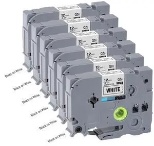 12mm 0.47 TZe TZ Tape 6Pack Laminated White Label Maker Tape Replacement for Brother P Touch Label Tape TZe-231 TZe231 Compatible with Brother PT-D210 PT-D220 PT-H110 PT-D410 PT-P710BT 12mm 0.47 TZe TZ Tape 6Pack Laminated White Label Maker Tape Replacement for Brother P Touch Label Tape TZe-231 TZe231 Compatible with Brother PT-D210 PT-D220 PT-H110 PT-D410 PT-P710BT