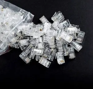 CAT5E RJ-45 UTP Connectors, RJ-45 Crimp Ends 8P8C Network Modular Plugs with Flexible Latch, 100-Pack CAT5E RJ-45 UTP Connectors, RJ-45 Crimp Ends 8P8C Network Modular Plugs with Flexible Latch, 100-Pack