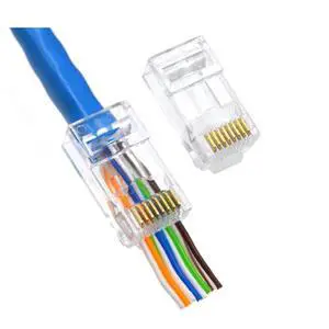 RJ45 Cat6 Pass Through Connectors End Pass Through 8P8C UTP Ethernet Network Plug(100Pack) RJ45 Cat6 Pass Through Connectors End Pass Through 8P8C UTP Ethernet Network Plug(100Pack)