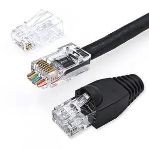 50 Pack Cat 6 Pass Through RJ45 Connector with Strain Relief Boots Unshield Modular Crimp Network Plug for Cat6, Cat6e, Cat5, Cat5e UTP Solid or Stranded Ethernet Cable 50 Pack Cat 6 Pass Through RJ45 Connector with Strain Relief Boots Unshield Modular Crimp Network Plug for Cat6, Cat6e, Cat5, Cat5e UTP Solid or Stranded Ethernet Cable