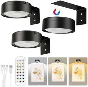 Picture Lights for Wall,2000mAh Rechargeable Battery Poster Lights LED Magnetic Painting Light with Remote Control,3 Color Temps&12 RGB Timer Dimmable Wall Light for Art Display Wall Decor Picture Lights for Wall,2000mAh Rechargeable Battery Poster Lights LED Magnetic Painting Light with Remote Control,3 Color Temps&12 RGB Timer Dimmable Wall Light for Art Display Wall Decor