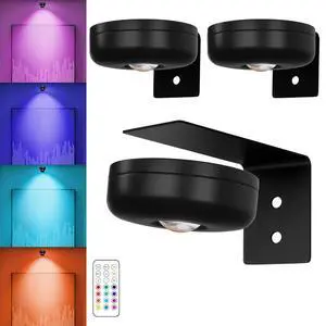 Battery Operated Painting Light, Magnetic Picture Light with Remote Dimmable and Timer, 13 Color RGB Wall Decor Puck Lights,Art Display Light for Picture Frame Paintings 3 Black Battery Operated Painting Light, Magnetic Picture Light with Remote Dimmable and Timer, 13 Color RGB Wall Decor Puck Lights,Art Display Light for Picture Frame Paintings 3 Black