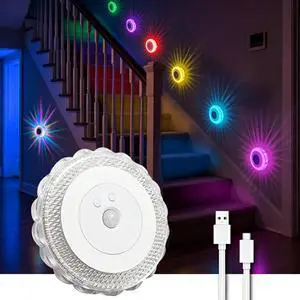 LED Sconces, Motion Sensor Stair Light Indoor, 16 Color Changing Night Light, Battery Operated Wall Lights, Under Cabinet Lighting, Portable Led Closet Light for Bedroom LED Sconces, Motion Sensor Stair Light Indoor, 16 Color Changing Night Light, Battery Operated Wall Lights, Under Cabinet Lighting, Portable Led Closet Light for Bedroom