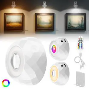 Rechargeable Picture Lights for Wall, 3 Pack Magnetic Picture Display Lights with Remote, Dimmable LED Light, 3 Color Temps & 12 RGB Colors for Artwork, Posters, Portraits & Display Decor Rechargeable Picture Lights for Wall, 3 Pack Magnetic Picture Display Lights with Remote, Dimmable LED Light, 3 Color Temps & 12 RGB Colors for Artwork, Posters, Portraits & Display Decor
