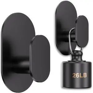 Adhesive Hooks, 26LB Extra Strong Heavy Duty Wall Hooks for Hanging Coat, Robe, Towel, Dogs' Leads and Collars Stainless Steel Waterproof Stick on Bathroom/Shower, Door - 2 Pack (Matte Black) Adhesive Hooks, 26LB Extra Strong Heavy Duty Wall Hooks for Hanging Coat, Robe, Towel, Dogs' Leads and Collars Stainless Steel Waterproof Stick on Bathroom/Shower, Door - 2 Pack (Matte Black)