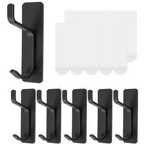 6 Pack Wall Hook with Removable Strips, Adhesive Towel Hook, Damage Free 6 Pack Wall Hook with Removable Strips, Adhesive Towel Hook, Damage Free