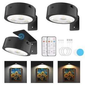 Picture Lights for Wall, Rechargeable Battery Magnetic Poster Lights with 3 Color Temps, Remote and Dimmable Timer Art Display Light for Picture Artworking Frame Portrait (3-Pack) Picture Lights for Wall, Rechargeable Battery Magnetic Poster Lights with 3 Color Temps, Remote and Dimmable Timer Art Display Light for Picture Artworking Frame Portrait (3-Pack)